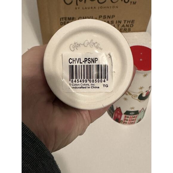NIB Coton Colors Christmas Village Salt & Pepper Shakers Santa Reindeer - Picture 4 of 4